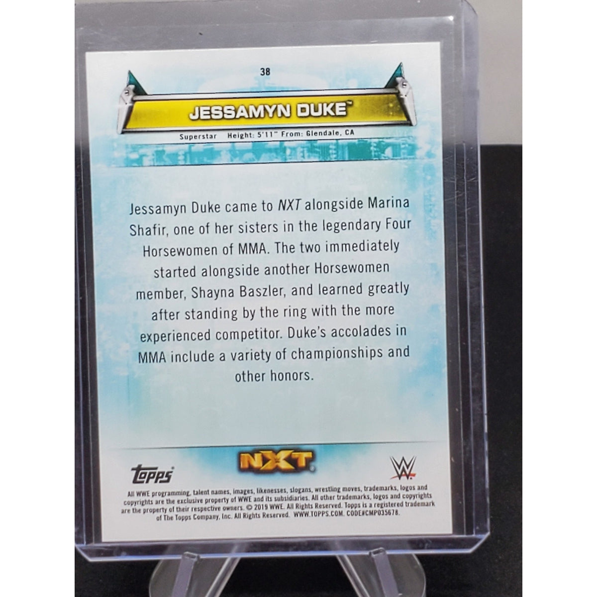 2019 TOPPS JESSAMYN DUKE WWE 1st NXT CARD WOMEN'S DIVISION CARD #38