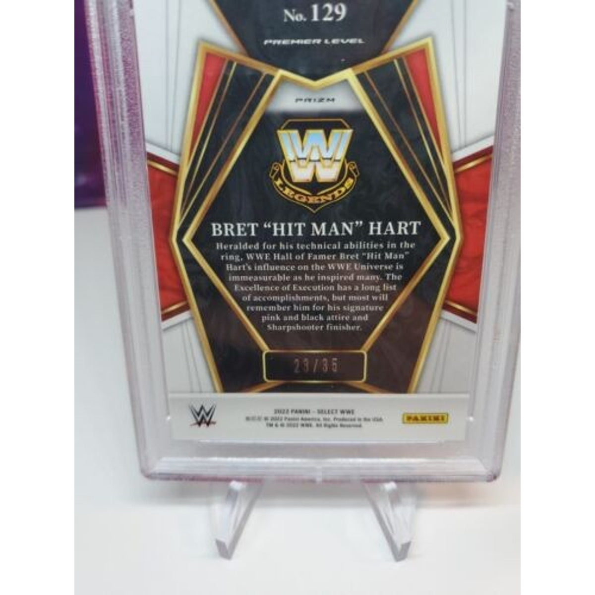 Bret Hitman Hart 2022 Select WWE Premier Level Orange /35 PSA 10 POP 1 FIRST ED