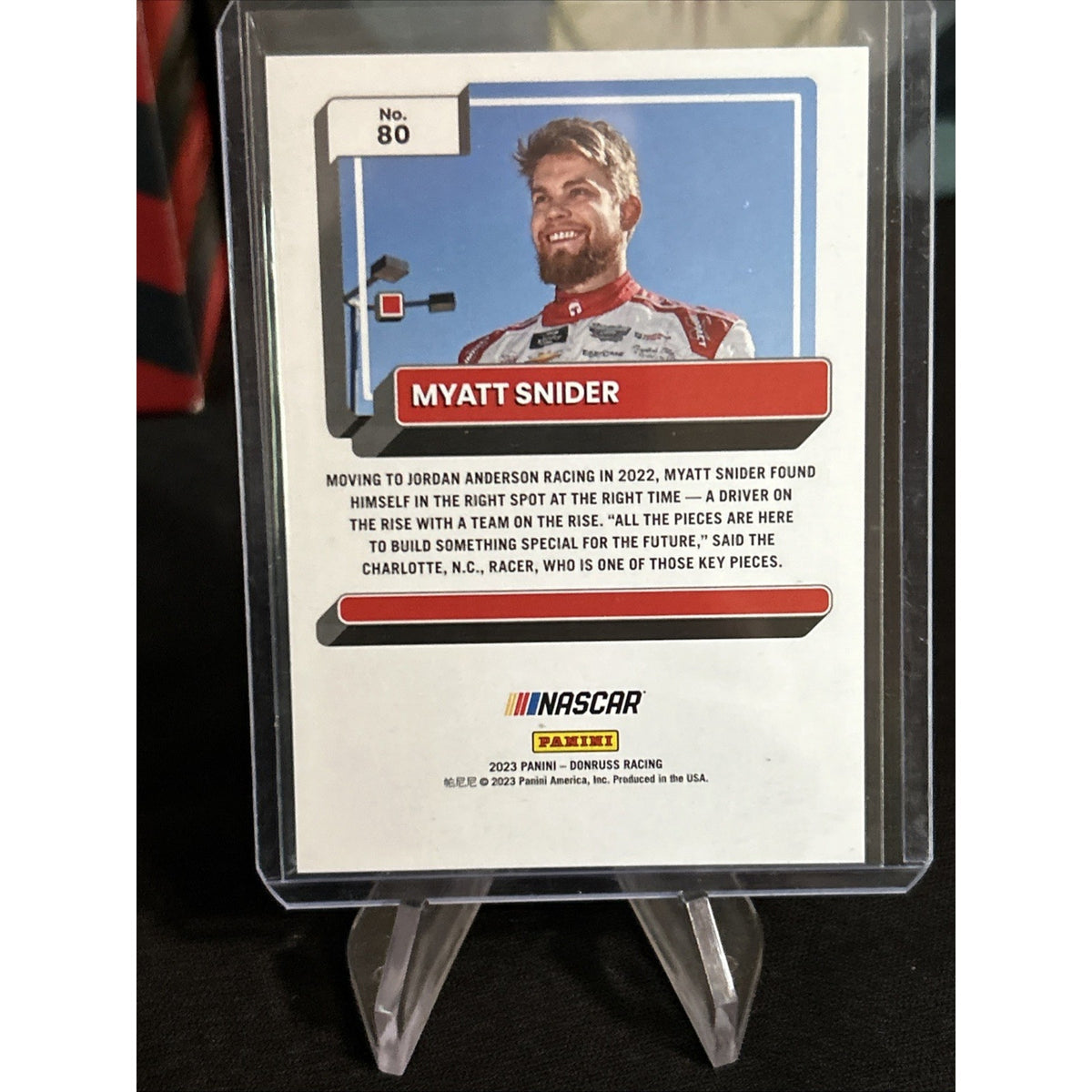 Myatt Snider- 2023 Donruss Racing NASCAR Red Base Card /299 - Pack Fresh New