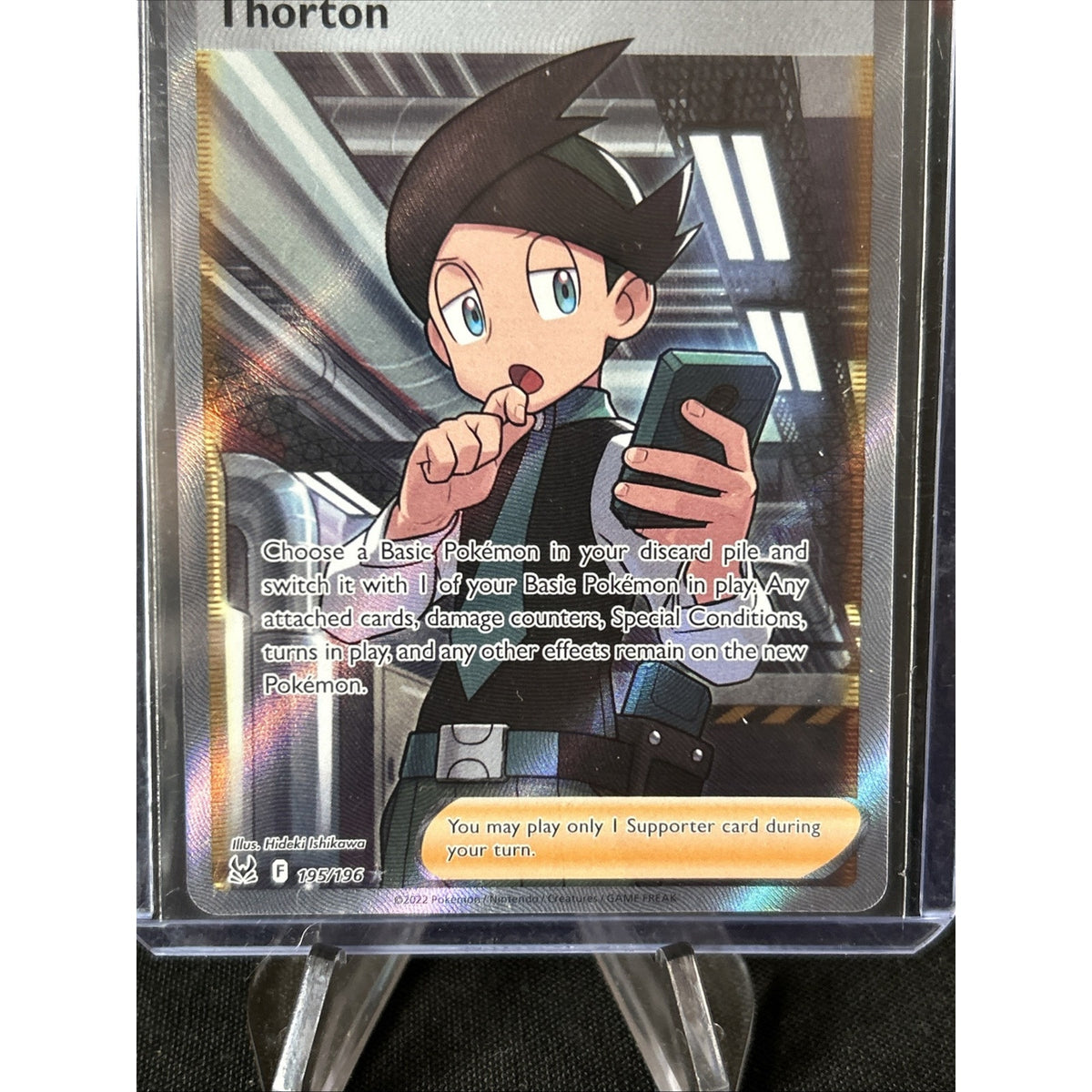 Thornton Full Art [NM] - Pokemon Card Game (Lost Origin #195/196) - Pack Fresh
