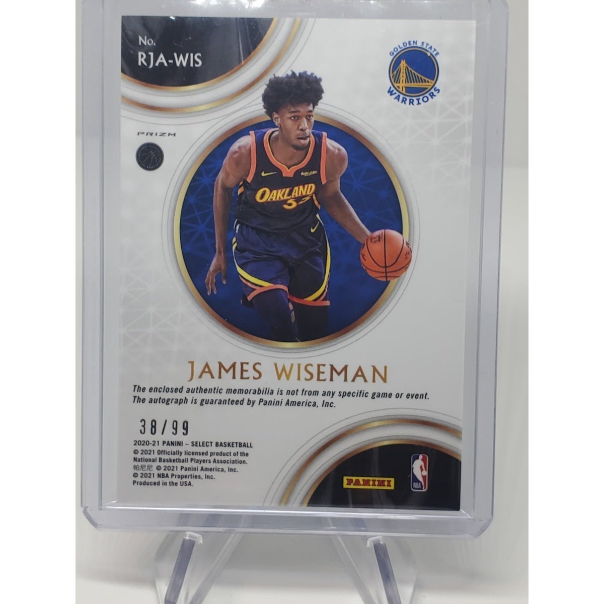 2020-21 Panini Select - Rookie Jersey Autographs James Wiseman #RJA-WIS...