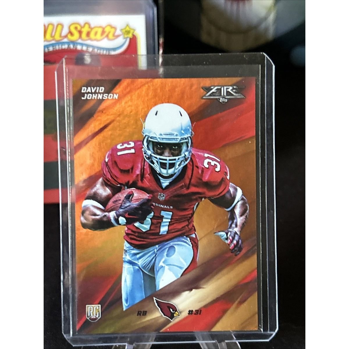 2015 Topps Fire Gold Card #40 David Johnson Arizona Cardinals RC 287/499 - Grade