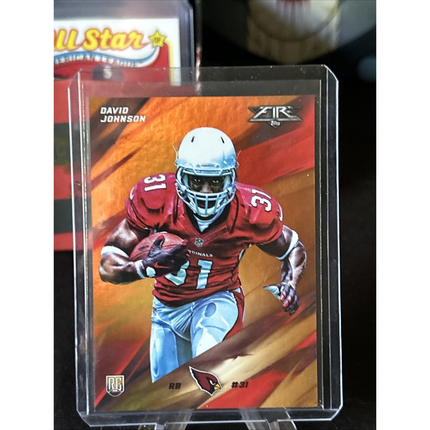 2015 Topps Fire Gold Card #40 David Johnson Arizona Cardinals RC 287/499 - Grade