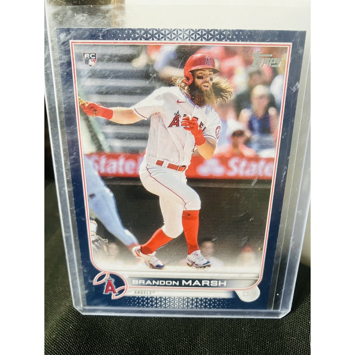 2022 Topps Series 1 - Blue Boader #243 Brandon Marsh RC ANGELS Pack Fresh New