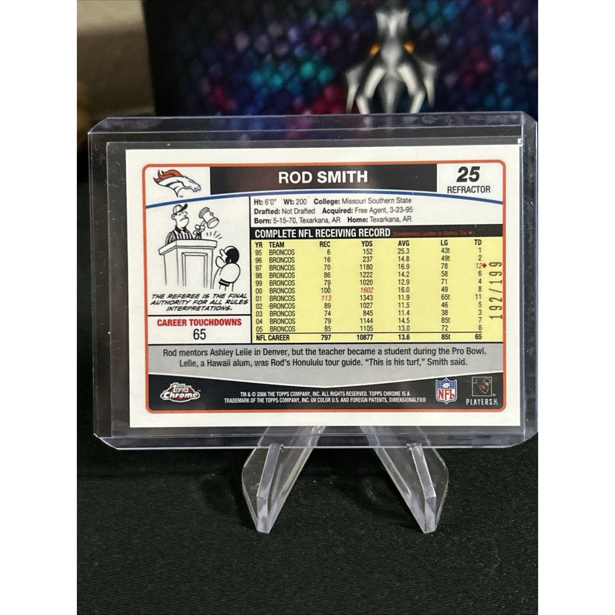 2006 Topps Chrome Black Refractor /199 Rod Smith #25 /