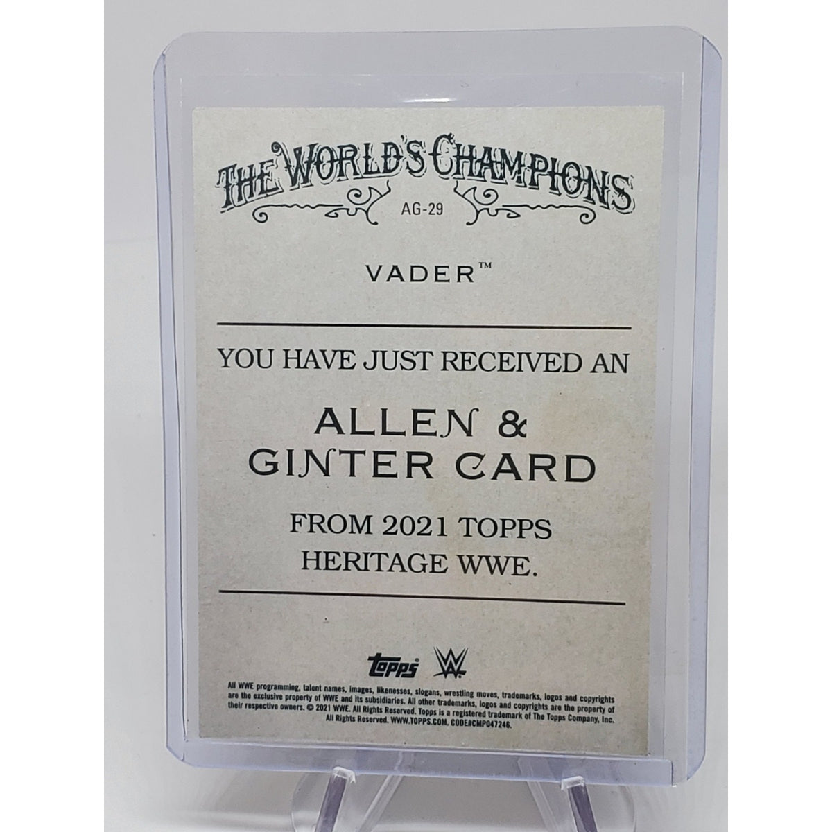 2021 Topps Heritage WWE Allen & Ginter #AG-29 Vader wrestling card