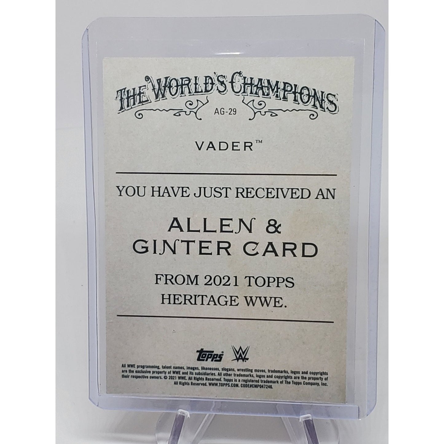 2021 Topps Heritage WWE Allen & Ginter #AG-29 Vader wrestling card