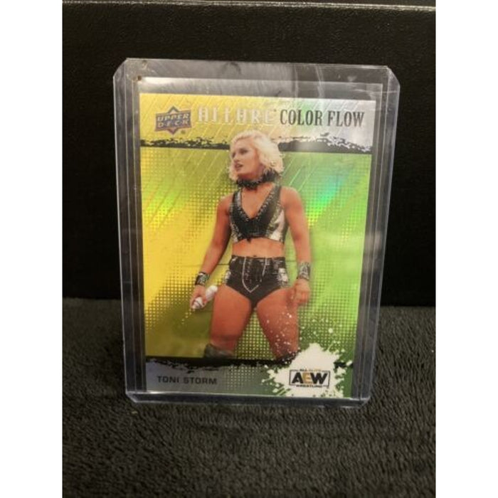 Color Flow Yellow Green 2023 Upper Deck AEW Allure Toni Storm #R-30 Pack Fresh