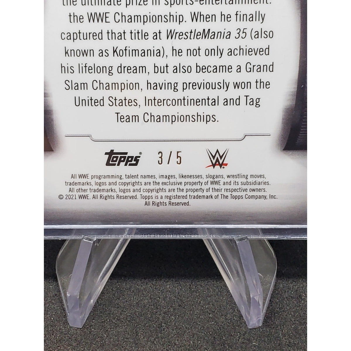 Kofi Kingston 2021 Topps WWE Undisputed Black # /5 GS-8