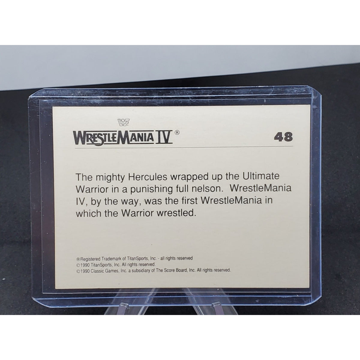 1990 Classic WWF The Ultimate Warrior #48 EX History Of Wrestlemania IV RC HOF