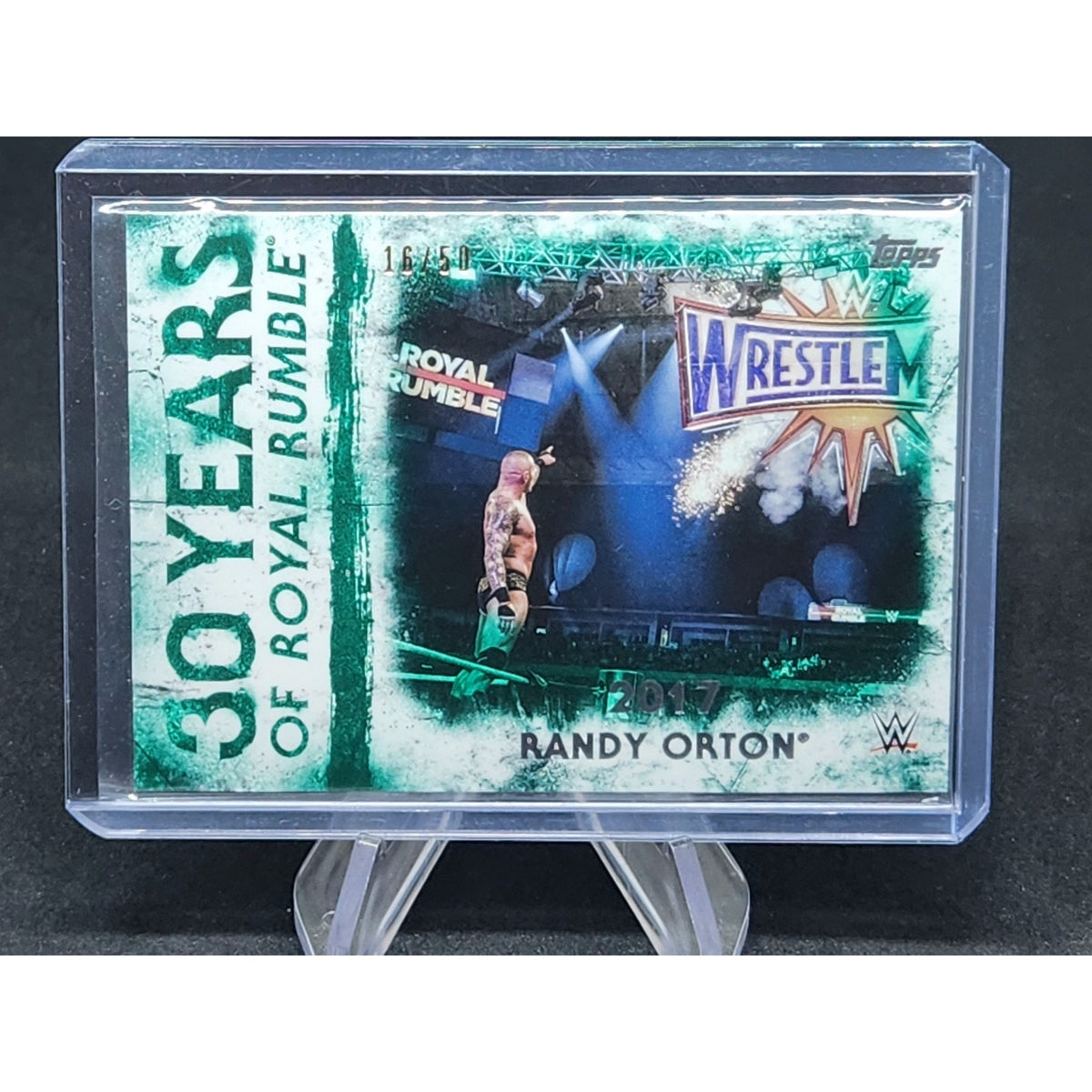 WWE Randy Orton #RR-25 2018 Topps Undisputed Green Parallel Card SN 16/50