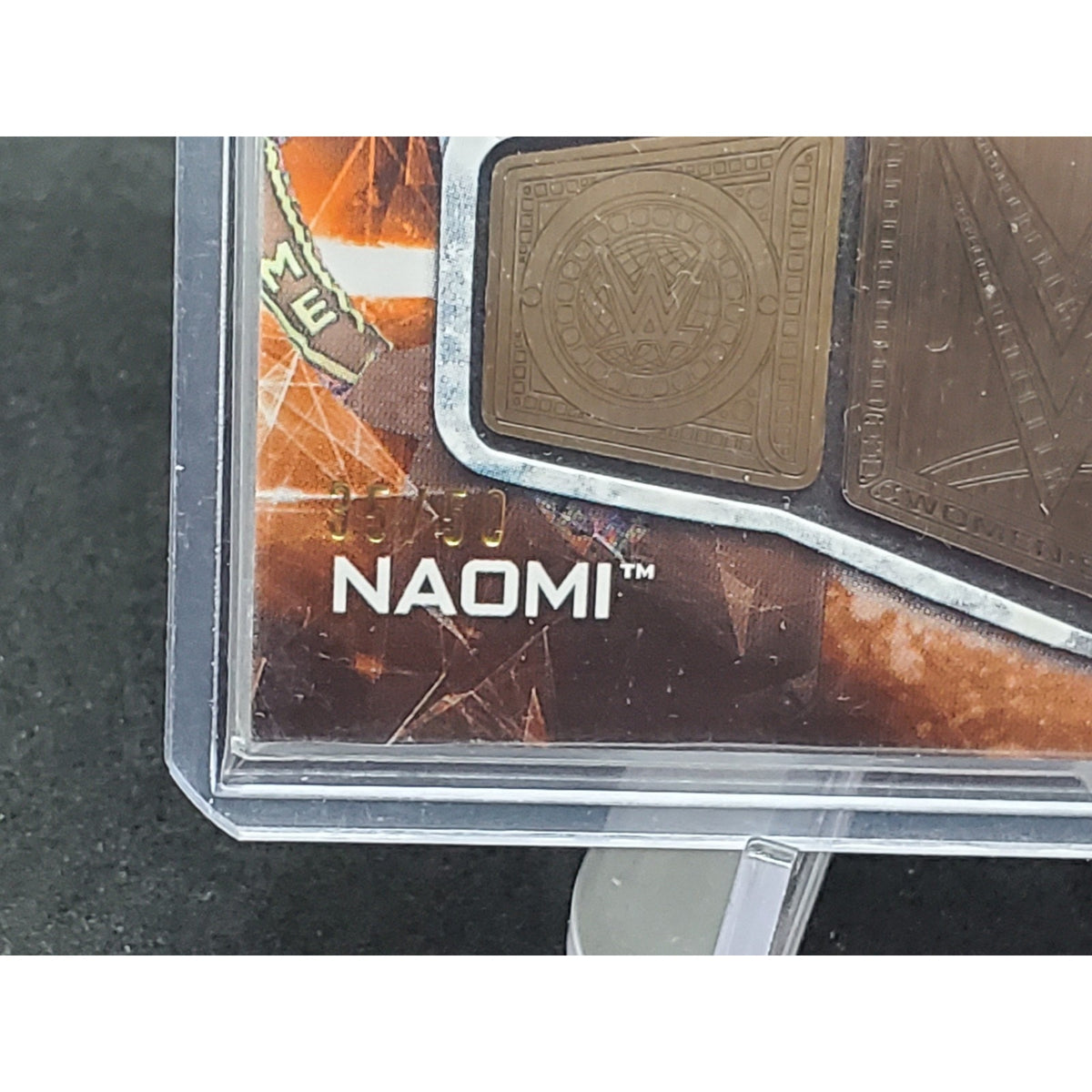 WWE Naomi 2018 Topps Silver SD Women's Title Belt Plate Relic Card SN #35 /50