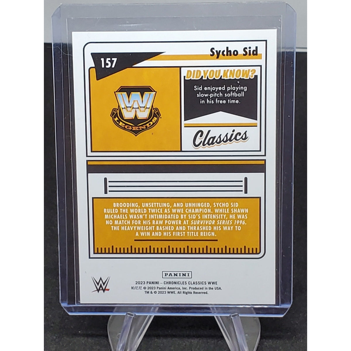 2023 Panini Chronicles Classics Numbered /75 WWE #157 Sycho Sid Legend