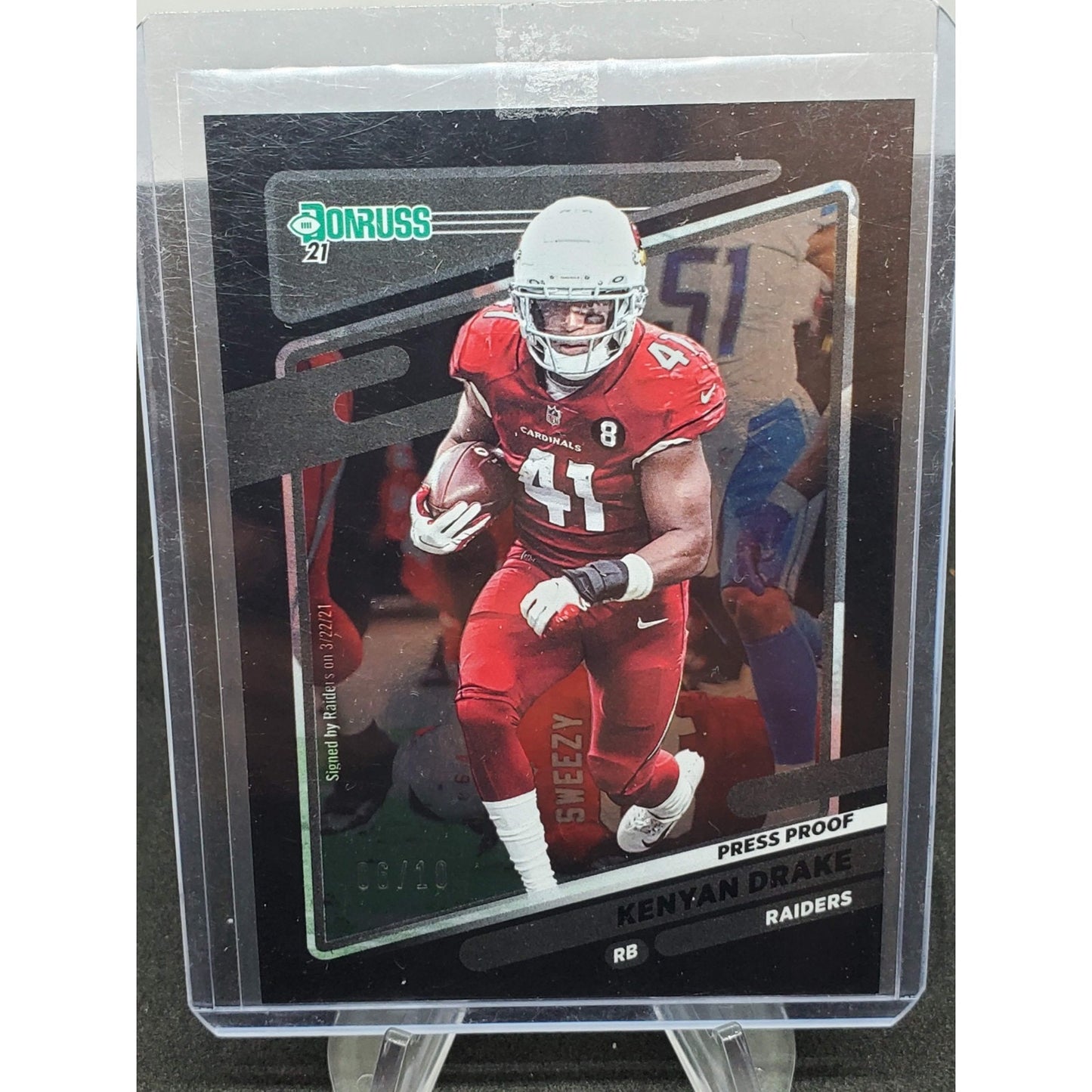 2021 Panini Donruss - Kenyan Drake - Las Vegas Raiders Black Holo #/10 #249