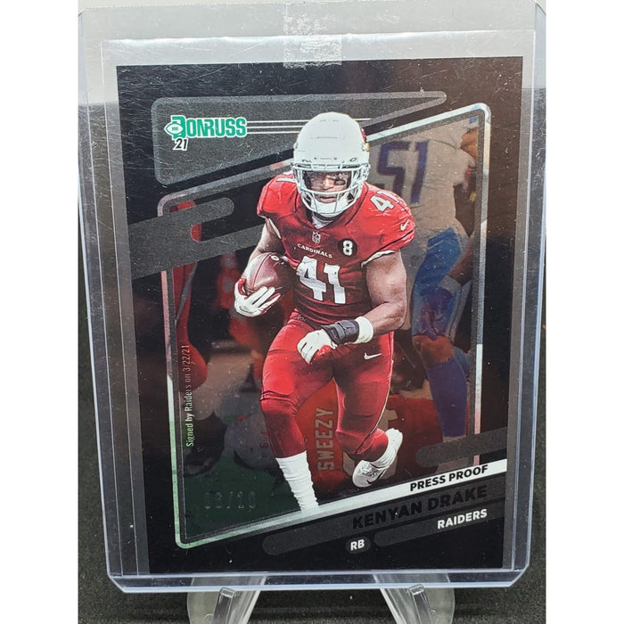 2021 Panini Donruss - Kenyan Drake - Las Vegas Raiders Black Holo #/10 #249