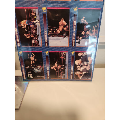 WWF Magazine Cards Uncut Austin Sheet 1998 #184-192 Austin Bret Owen King Tyson