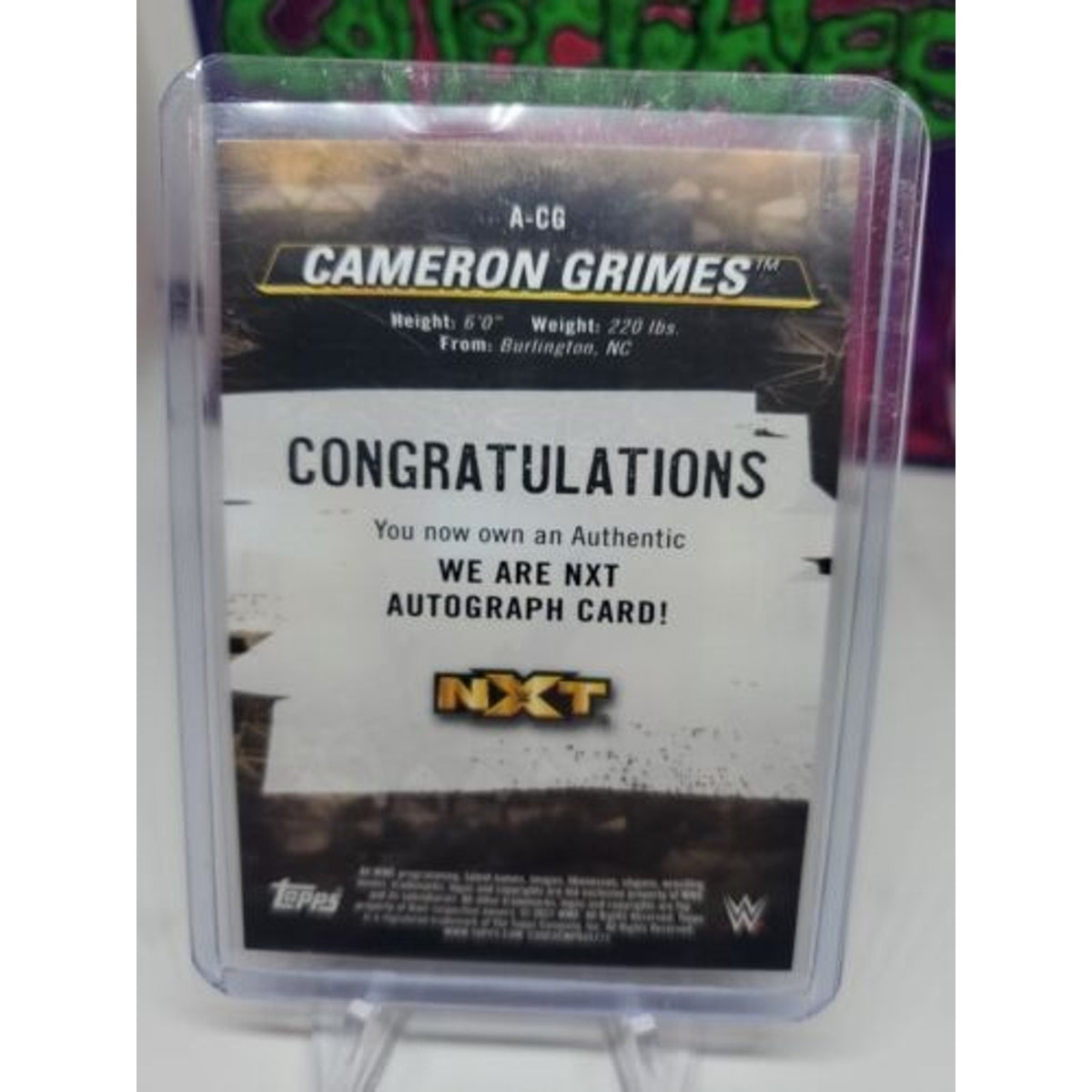 CAMERON GRIMES 2021 Topps WWE NXT We Are NXT Green Parallel Auto #D /99