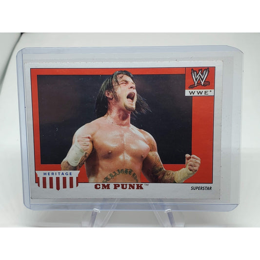 CM Punk 2008 Topps Heritage WWE #10 World Wrestling Entertainment Trading Card