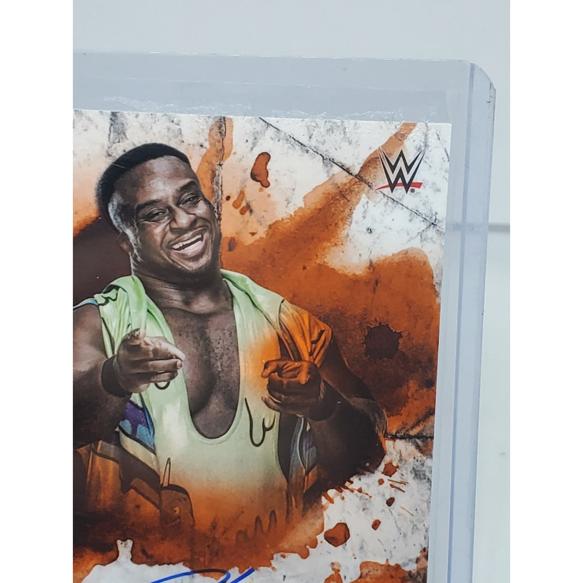 WWE Big E 2018 Topps Undisputed Orange On Card Autograph /99