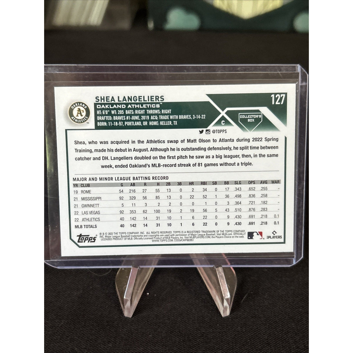 Shea Langeliers 2023 Topps Silver Pattern Foilboard Super Box 127 RC - Pack New