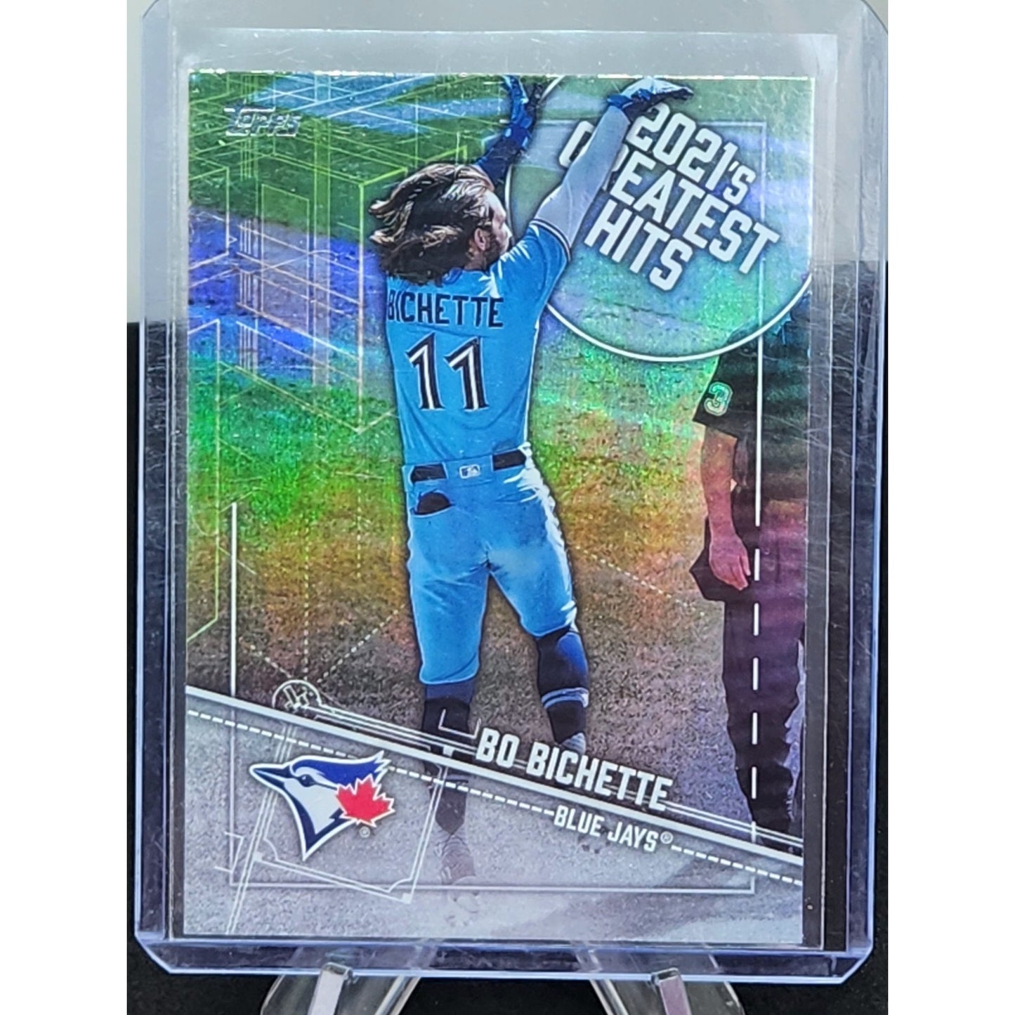 Bo Bichette 2022 Topps '21 Greatest Hits Rainbow Foil Insert Card. Toronto