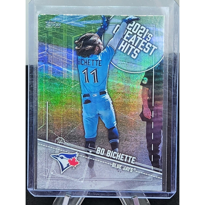Bo Bichette 2022 Topps '21 Greatest Hits Rainbow Foil Insert Card. Toronto