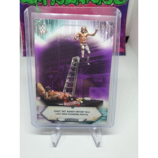 Wrestlemania 2020 Edge Def. Randy Orton "Last man standing" Topps #51