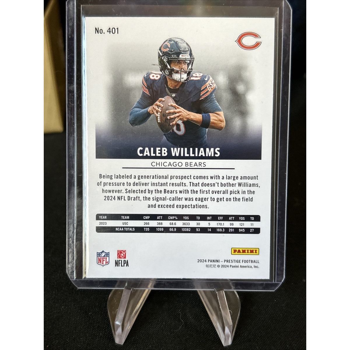 2024 Panini Prestige - Rookies #401 Caleb Williams (RC) / Pack Fresh New