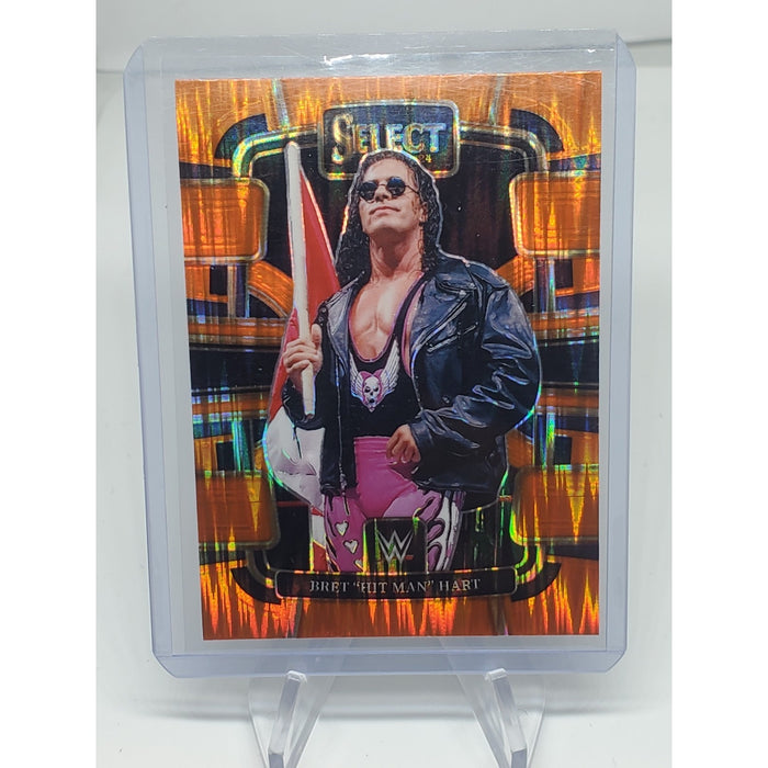 2024 Panini Select WWE - Concourse Bret Hart #59 Orange Flash Prizm
