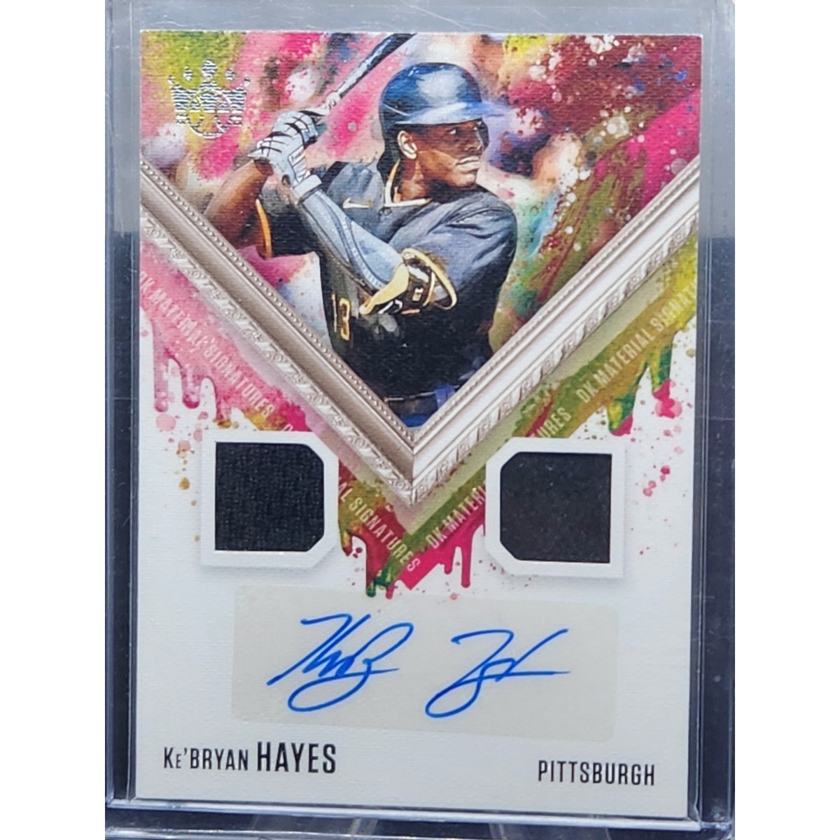 2021 Panini Diamond Kings KE'BRYAN HAYES Rookie DUAL PATCH AUTO #DKMS-KH Pirates