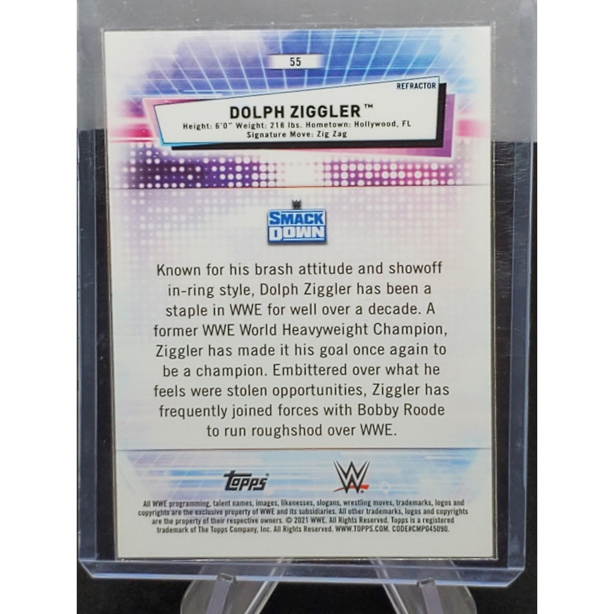 2021 Topps Chrome WWE #55 Dolph Ziggler Refractors