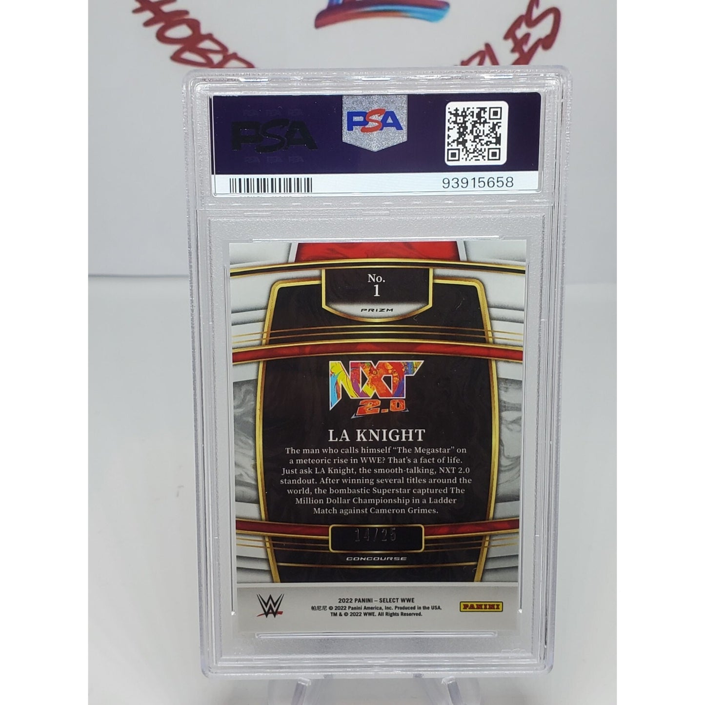 2022 Select WWE Prizms Tie-Dye #1 LA Knight #/25 SP PSA 9 POP 1