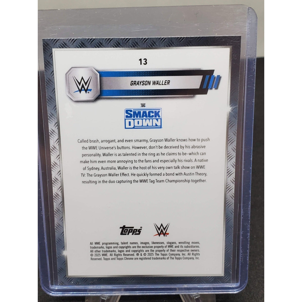 2025 Topps Chrome WWE - Grayson Waller #13 Red White & Blue Refractor /85