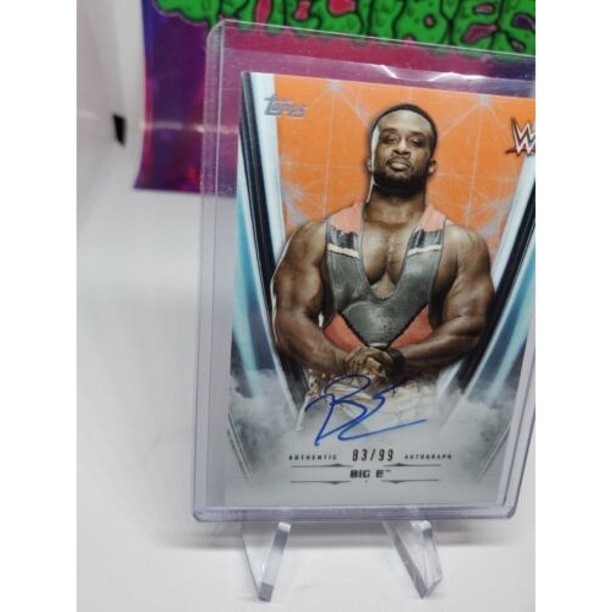 BIG E 2020 TOPPS WWE UNDISPUTED ON CARD AUTO ORANGE /99