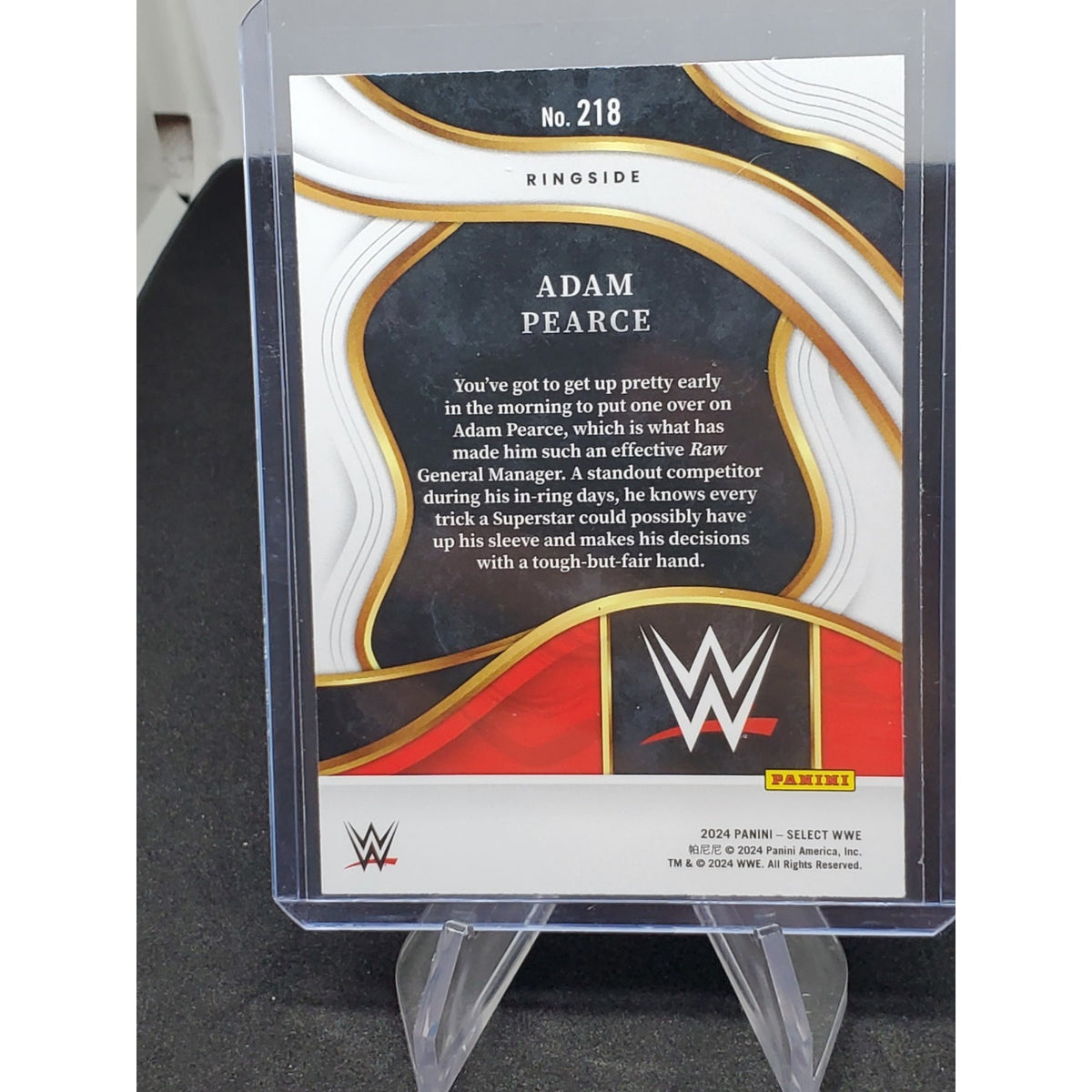 2024 Panini WWE Select Adam Pearce Base Ringside Card No. 218