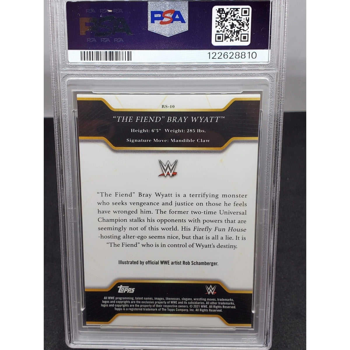 2021 Topps Undisputed WWE The Fiend Bray Wyatt RS-10 Rob Schamberger PSA 10