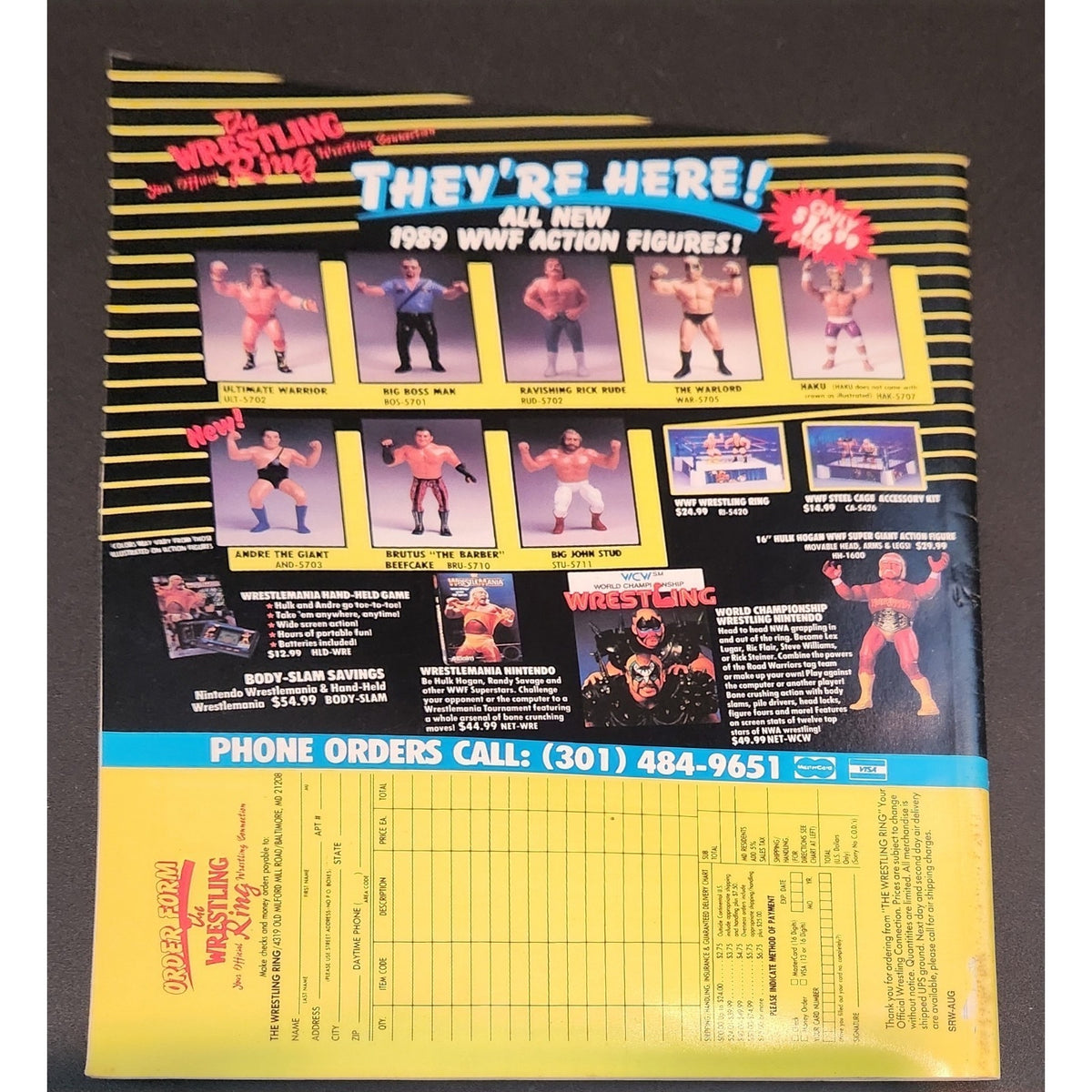 Sports Review Wrestling Magazine August 1990 Ultimate Warrior Cover NWA WWF