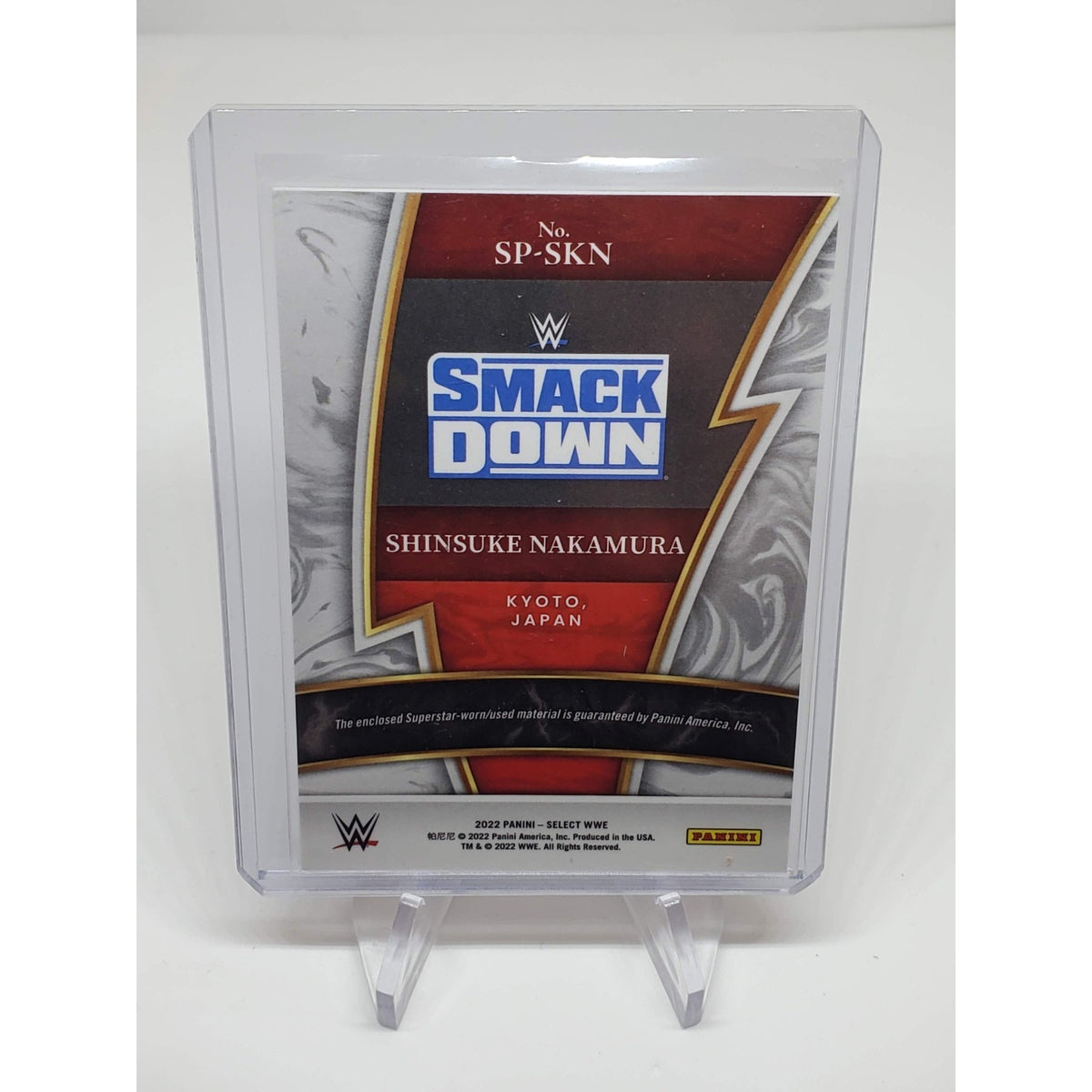 Shinsuke Nakamura Sparks Relic Patch Memorabilia 2022 Panini Select WWE SP-SKN
