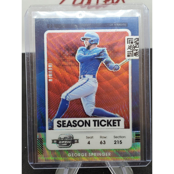 George Springer 2021 Panini Contenders Optic Silver Prizm #94 Toronto Blue Jays