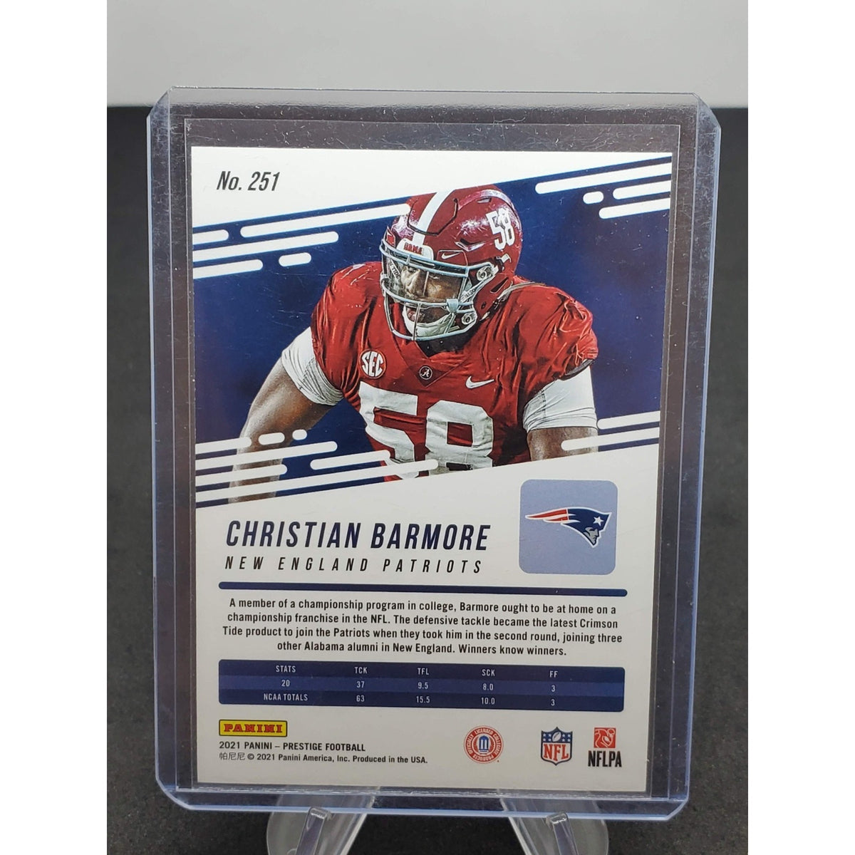 2021 Panini Prestige - Rookies Christian Barmore #251 Xtra Points Premium Orange