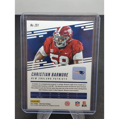 2021 Panini Prestige - Rookies Christian Barmore #251 Xtra Points Premium Orange