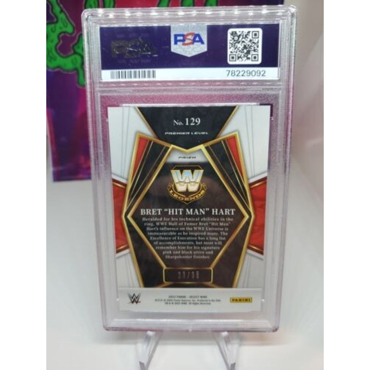 Bret Hitman Hart 2022 Select WWE Premier Level Orange /35 PSA 10 POP 1 FIRST ED