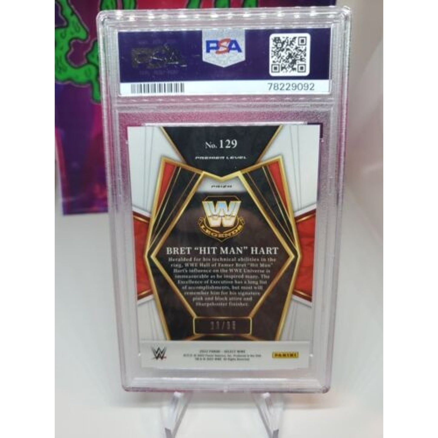 Bret Hitman Hart 2022 Select WWE Premier Level Orange /35 PSA 10 POP 1 FIRST ED