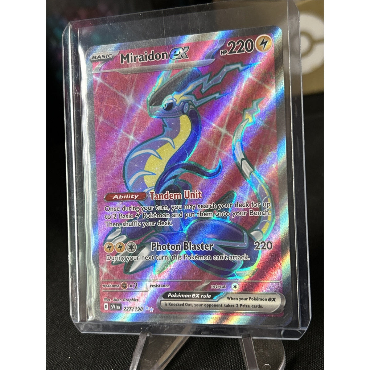 Miraidon ex 227/198 Sv01: Scarlet & Violet Base Set Holo / Pack Fresh New