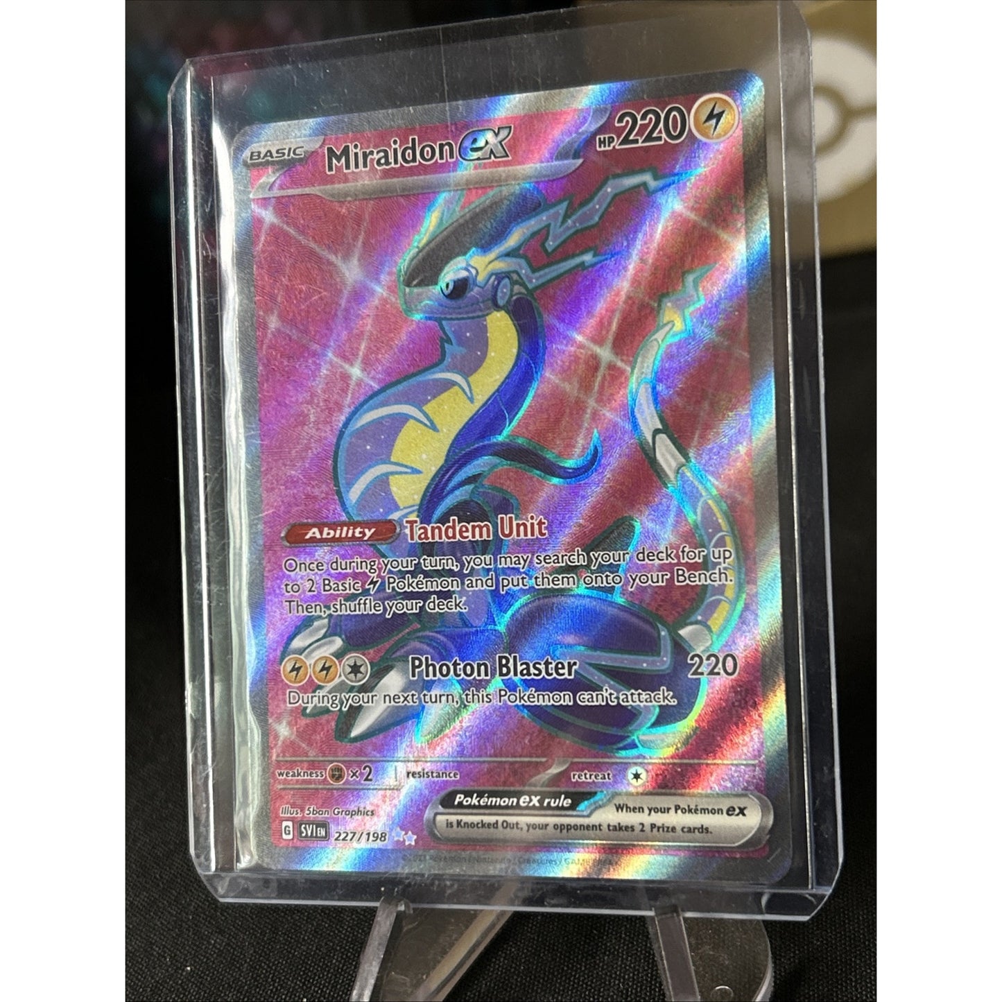Miraidon ex 227/198 Sv01: Scarlet & Violet Base Set Holo / Pack Fresh New