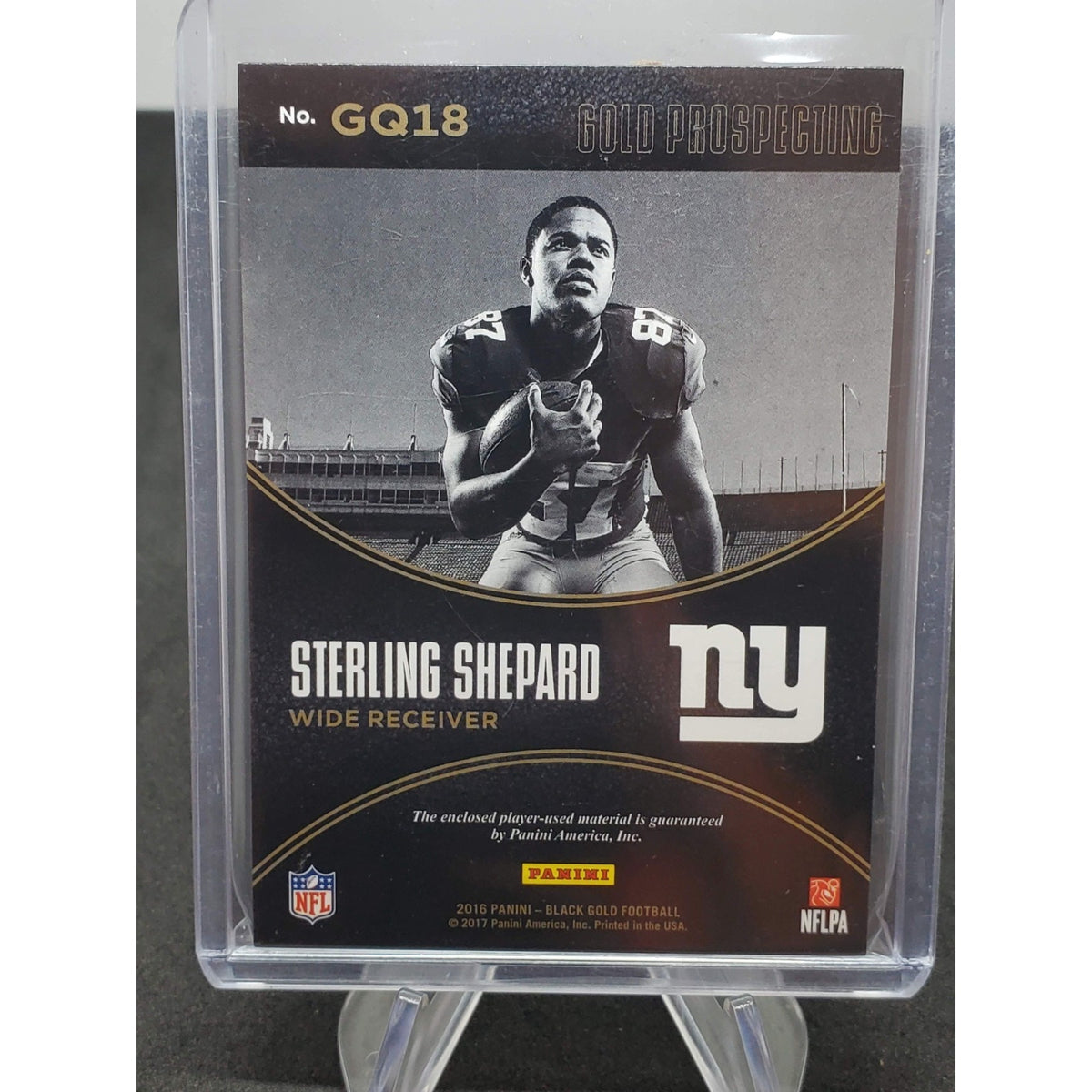 2016 Panini Black Gold - Gold Prospecting Quad Materials Sterling Shepard #GQ18