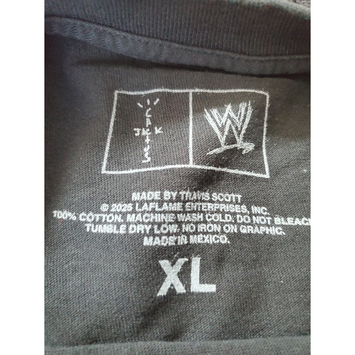 Size XL - Travis Scott X WWE The Rock WrestleMania 41 Tee Cactus Jack IN HAND