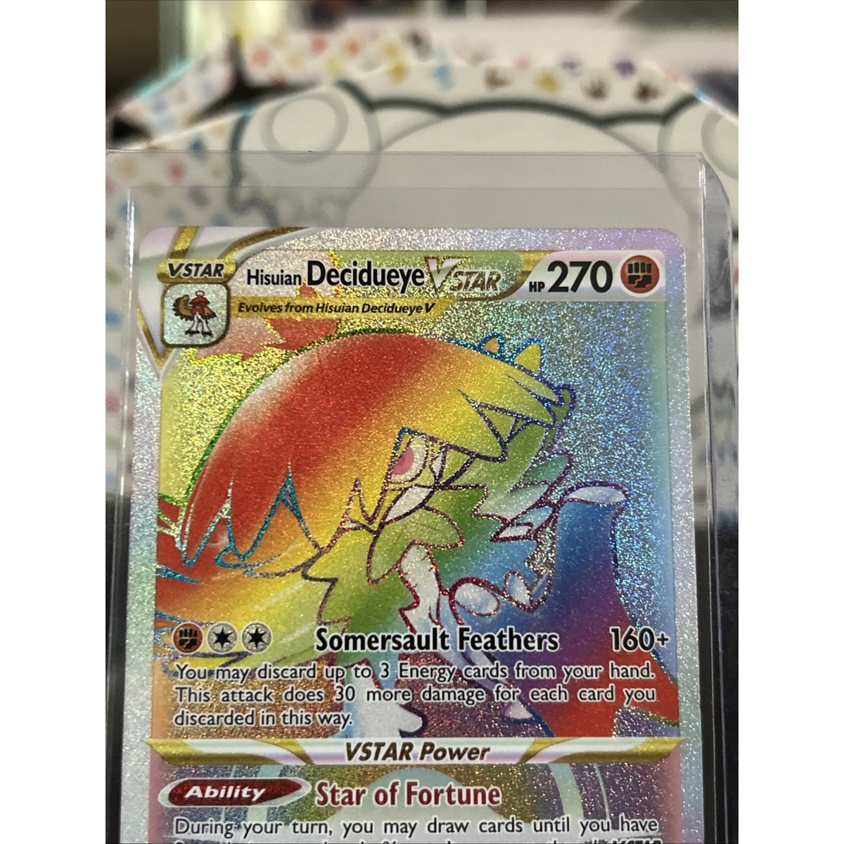 Hisuian Decidueye VSTAR (Secret) 195/189 Swsh10: Astral Radiance Holo - Mint New