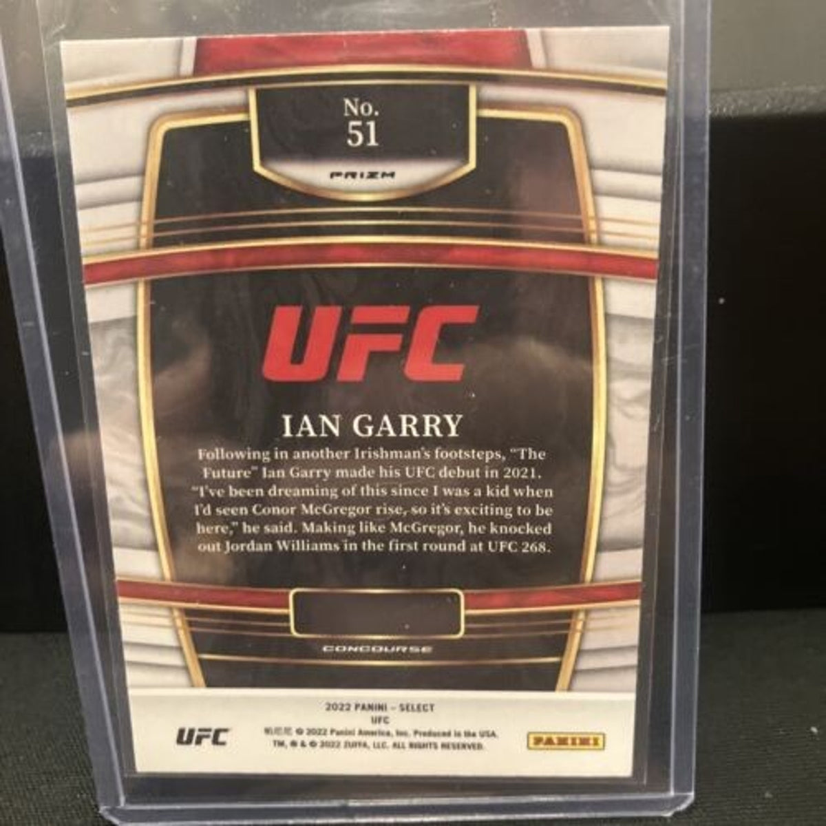 Orange Flash Holo 2022 Panini UFC Select Ian Garry Rookie #51 Concourse RC New