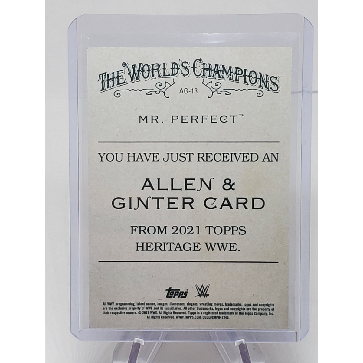 2021 Topps Heritage WWE - Allen & Ginter #AG-13 Mr. Perfect